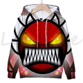 Miniatyrbild 1 av 5: Angry Geometry Dash Hoodies för barn, Tecknad Spel Tröjor för barn, 3D-tryckt Hoody, Pullovrar för flickor och pojkar Beige 100