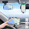 Miniatyrbilde 4 av 5: Biltelefonholder, Multifunksjonelt bil dashbord bakspeil med 360 justerbar fjærklemme, Passer for 3-7 tommers smarttelefoner