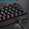 Pikkukuva 5 / 5: K620 Mini Peli Mekaaninen Näppäimistö 61 Näppäintä RGB Hot Swap Type-C Langallinen Peli Näppäimistö pink Red Switch