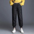 Miniatyrbilde 1 av 5: Dame Vinter Varm Dun Bomull Bukser Koreansk Vindtett Vattert Trousers Elastisk Midje Joggebukser Varm Vattert Joggers Bukse 2 XXXL