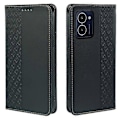 Miniatyrbillede 1 af 5: Kompatibel med HMD Pulse / Pulse+ Etui Pung Læder Telefon Cover Lykke Kløver Prægning Black