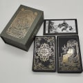 Miniatyrbillede 1 af 5: Klassiske guldfolie vandtætte tarotkort med magnetisk æske som en speciel gave Black