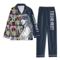 Miniatyrbild 1 av 2: Taylor Swift Julpyjamas Nattkläder Dam 1989 Tröjor Och Byxor Pyjamas Set Knäppning Swiftie Sovkläder Fans Loungewear Present E XL