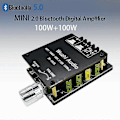 Miniatyrbillede 3 af 5: -1002L MINI Bluetooth 5.0 DC 5-24V Trådløs Audio Digital Effektforstærker Stereo Board 100Wx2 Bluet