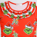 Pikkukuva 3 / 4: Tyttöjen mekko, pitkähihainen anime-sarjakuva vihreä The Dodger Grinh Cosplay -asut syntymäpäivälahjoiksi joulujuhliin, punainen mekko Red 59002 150 cm