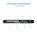 Pikkukuva 2 / 5: Kannettavan tietokoneen lisätarvikkeet USB 3.0 Monitoimikortinlukija CF/XD/MS/SD/TF-kortti 7 in 1. USB-kortinlukija