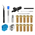 Miniatyrbild 1 av 5: Nozzle Extruder Kit med Silikonfodral Termistor Värmerör Hals för Genius/ X1 3D-skrivare