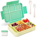 Miniatyrbilde 1 av 3: Matboks, Bento Boks Plast Matboks for Voksne Barn, 1300ml Bento Boks Matboks med Tre Rom og Bestikk, BPA Fri, Mikrobølgesikker (G