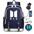 Pikkukuva 1 / 5: Bts Reppu USB Ladattava Reppu Suuri Kapasiteetti Opiskelijan Koululaukku Color-2