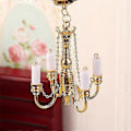 Miniatyrbilde 1 av 5: 1:12 Mini 4 Arm Taklampe Lysekrone LED Lampe Vegglampe Modell Hjemmeinnredning Dekorasjon