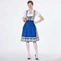 Pikkukuva 3 / 5: Naisten Oktoberfest-asu Saksalainen Dirndl-mekko Baijerilainen karnevaalijuhla-asu, 100% uusi Light blue M