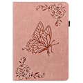 Miniatyrbild 5 av 5: Kompatibelt Fodral för Lenovo Tab K11 Plus Fjäril Blomma Tryck PU Läder Tablet Skydd med Kortfack Pink