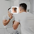 Miniatyrbillede 5 af 5: Fleksibelt forstørrelsesspejl med LED-lys, 5x forstørrelse, stærk sugekop - Make-up spejl oplyst make-up spejl med blændfrit lys (