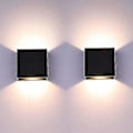 Miniatyrbillede 1 af 5: 2-pak LED Væglampe Indendørs Op Ned Væglampe Sort Væglampe Moderne 6w Aluminium Belysning Til Stue Soveværelse Badeværelse Køkken