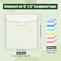 Miniatyrbillede 3 af 5: 30-delt Scrapbog Papir Opbevaringsorganisator, til 12 x 12 tommer Scrapbog Papir, Vinylplader og Karton