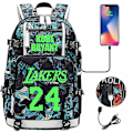 Pikkukuva 1 / 5: Nuorten opiskelijoiden koululaukku miesten ja naisten vapaa-ajan matkareppu Ko Be Bryant No.24 Lakers -reppu valaiseva nuorten ala- ja yläkoulun laukku USB C color-5