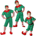 Pikkukuva 2 / 4: Perheen Yhteensopivat Lasten Aikuisten Joulu Tonttu Naamiaisasu Joulu Cosplay Puku male 100cm