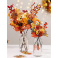 Miniatyrbillede 3 af 4: Kunstig Halloween Blomstergren Blade Bryllup Ahornblade Efterår Falsk Brændt Boligindretning Orange Rose Thanksgiving Fest A
