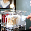 Miniatyrbillede 2 af 5: Vatpindsæske Vatpindeholder Makeup Organizer Etui