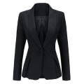Miniatyrbilde 2 av 5: Dame Formell Kontordame Tunika Jakkeslag Ensfarget Slim Todelt Dress Plissert Blazer og Bukser Black XL