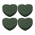 Miniatyrbillede 1 af 5: 4 stk. Hjerteformede Blomsterskumblokke Grøn Blomsterler Hjerteformede Blomstersten Kunstige Blomster