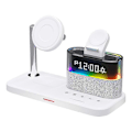 Pikkukuva 1 / 5: C09 Magneettinen langaton latausasema puhelimelle / AirPodseille / Apple Watchille herätyskellolla ja yövalolla White