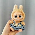 Miniatyrbild 1 av 5: 17cm Mini Plyschdockas Kläder Outfit Tillbehör För Korea Kpop Exo Labubu I II Idol Dockor Sittande Party Overaller Kläder Gåva 6