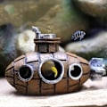 Miniatyrbillede 4 af 5: Resin Ubåds Ornamenter, Fisk & Reje Skjul Landskabspleje Tilbehør, Egnet til Akvarium Fis