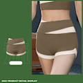 Pikkukuva 1 / 5: Fitness-setti Naisten Jooga Kaksiosainen Setti Naisten 1pc Shorts - Cocoa M