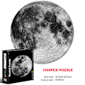 Miniatyrbillede 1 af 5: 65CM Rundt Puslespil 1000 Brikker Børn 3D Jord Måne Konstellation Regnbue Papir Samle Jigsaw Puslespil Spil Uddannelseslegetøj Til Voksne Moon puzzle