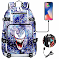 Miniatyrbillede 1 af 4: Venom Fashion Printet USB Ungdoms Skoletaske (1-4) Color-10