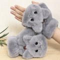 Miniatyrbillede 1 af 5: Plys Bjørn Pels Strikkede Handsker Hånd Flip Halv Finger Kørehandsker Vinter Bløde Varme Tykke Handsker Piger Grey Rabbit Gloves