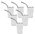 Pikkukuva 1 / 5: 6 KPL Mini 3oz Juomalasi Pilli ja Kansi, Sublimaatio Kaksikerroksinen Shottilasit Set fo