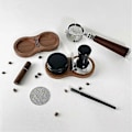 Miniatyrbilde 5 av 5: Universal Kaffeutstyr Oppbevaringsbase, 51-58mm Valnøtt Pulverdispenser & Vannfordelingsnettverk