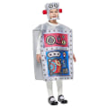 Miniatyrbilde 3 av 5: Unisex Barn Robot Kostyme Cosplay For Gutter Jenter Svampdrakt Tunika Hatt Morsom For 110-150cm