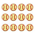 12 st Baseboll Patch Guldkanter Baseboll Applikation Baseboll Stryk på Patchar för DIY Klädreparation