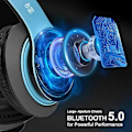 Miniatyrbillede 2 af 5: Prtukyt Trådløse Over-Ear Hovedtelefoner Hi-Fi Stereo Foldbare Trådløse Stereo Headsets Ørepropper med Indbygget Mikrofon Micro SDTF FM