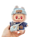 Miniatyrbillede 2 af 5: 17 cm Mini Dukketøjsdragt Tilbehør Til Labubu Sweater Hat Skuldertaske Tøj Labubu Dukketøj Modetøj A8