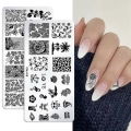 Miniatyrbillede 2 af 3: Negle Stempel Skabelon Juletræ Sommerfugl Design Manicure