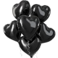 Miniatyrbilde 2 av 5: Svarte Hjerteballonger, 5 stk Svarte Hjerteformede Folieballonger, 18 Tommers Metalliske Svarte Folieballonger Helium For Valentinsdag, Bryllup Pink