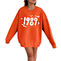 Pikkukuva 1 / 2: Taylor Swift laulaja Taylor Swift 2D samettiprintillä varustettu naisten pyöreäkauluksinen collegepaita orange XL