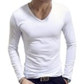 Miniatyrbild 1 av 5: Polo med hög krage för män, enfärgad, smal, elastisk, tunn, pullover, vår, höst, underkläder, polotröja, herrstickad blus, baströja, topp White 2 L