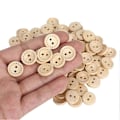 Miniatyrbilde 2 av 4: 100 stk. Treknapper Sirkulære Trefarge DIY Tilbehør Søm 2-Hulls Knapp 1,5 cm
