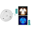 Miniatyrbillede 2 af 5: Dual Blå/Hvid Tryk Dæmper LED Lampe 12-30V DC LED Cirkulær Loftslampe til RV Autocamper Ma