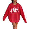 Miniatyrbillede 1 af 2: Taylor Swift sanger Taylor Swift 2D fløjlsprintet dame sweatshirt med rund hals red L
