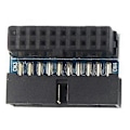 Miniatyrbillede 5 af 5: USB 3.0 Adapter Sort USB 3.0 20Pin Han til Hun L Drej Højre Vinkel Strømadapter Bundkort Dow