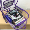 Miniatyrbillede 4 af 5: Transparent Vandtæt Rygsæk Taske Transparent Sæt Teenager Skole Rygsæk PL3
