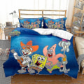 Miniatyrbilde 1 av 2: Spongebob Squarepants Serie Trykt Dynetrekk Todelt Sett Tredelt Barneroms Dekorativt Dynetrekk style 2 140*210two-piecesuit