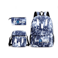 Pikkukuva 1 / 5: Jalkapallo Messi Unisex Koululaukku Opiskelijan Reppu PEACOCK BLUE