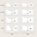 Miniatyrbilde 4 av 5: T-skjorte Linjal Guide, 8 Deler Høy Presisjon T-skjorte Justeringsverktøy, Bærbar Høy Kvalitet Rund Hals Kalibrerings- og Sentreringsverktøy Linjal